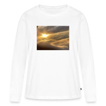 Sonnenlicht über Wolkenmeer - Frauen Premium Bio Langarmshirt - Weiß - Vorne - Julia (174cm)