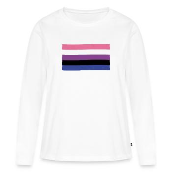 Genderfluid Pride Flag - Women's Premium Organic Long Sleeve Shirt - white - Front - Julia (174cm)
