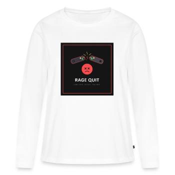 Rage Quit – Gamer Humoristique - T-shirt manches longues Premium bio Femme - blanc - Devant - Julia (174cm)