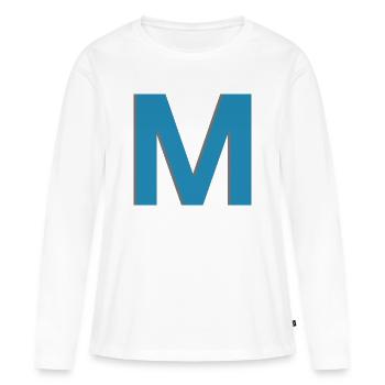 Letter M Sign - Post lettering - Women's Premium Organic Long Sleeve Shirt - white - Front - Julia (174cm)