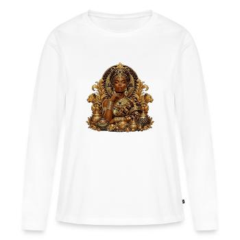 Goldene Königin der Juwelen - Frauen Premium Bio Langarmshirt - Weiß - Vorne - Julia (174cm)