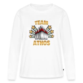 Athos - T-shirt manches longues Premium bio Femme - blanc - Devant - Julia (174cm)