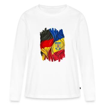 Germany and Romania - Women's Premium Organic Long Sleeve Shirt - white - Front - Julia (174cm)