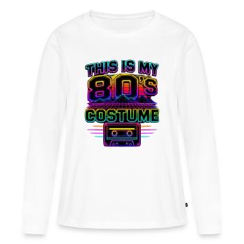 This Is My 80's Costume 80er Jahre - Frauen Premium Bio Langarmshirt - Weiß - Vorne - Julia (174cm)