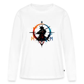 Anneau de Rune de Glace de Feu - T-shirt manches longues Premium bio Femme - blanc - Devant - Julia (174cm)