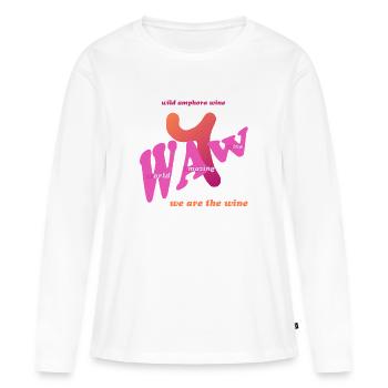 waw - Wild Amphora Wine - T-shirt manches longues Premium bio Femme - blanc - Devant - Julia (174cm)
