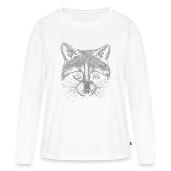 Raton laveur nature Tête de raton laveur - T-shirt manches longues Premium bio Femme - blanc - Devant - Julia (174cm)