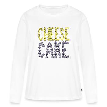 Cheese cake typography - Women's Premium Organic Long Sleeve Shirt - white - Front - Julia (174cm)