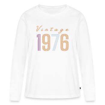 "Vintage 1976" Retro Birthday Design - Women's Premium Organic Long Sleeve Shirt - white - Front - Julia (174cm)