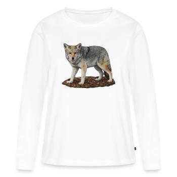 Garde du Loup sur les Rochers - T-shirt manches longues Premium bio Femme - blanc - Devant - Julia (174cm)