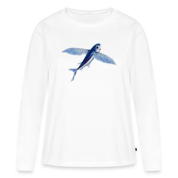 Flying fish in blue orange - Women's Premium Organic Long Sleeve Shirt - white - Front - Julia (174cm)