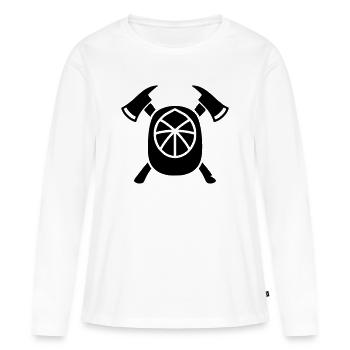 Euro Firefighter Helmet Silhouette - Women's Premium Organic Long Sleeve Shirt - white - Front - Julia (174cm)