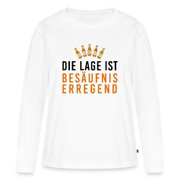 Die Lage ist besäufniserregend, Bierflaschen, Fasc - Frauen Premium Bio Langarmshirt - Weiß - Vorne - Julia (174cm)