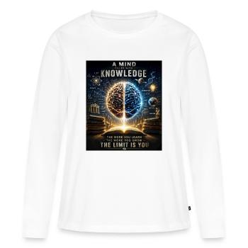 A brain full of knowledge: The limit is in you - Women's Premium Organic Long Sleeve Shirt - white - Front - Julia (174cm)
