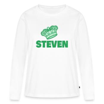 Geschenk für Steven - Frauen Premium Bio Langarmshirt - Weiß - Vorne - Julia (174cm)