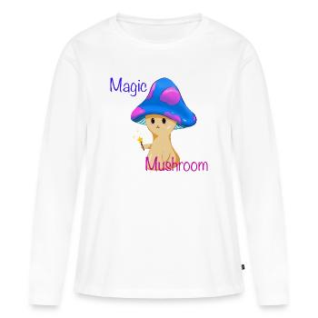 Magic Mushroom with Magic Wand - Women's Premium Organic Long Sleeve Shirt - white - Front - Julia (174cm)