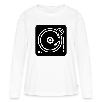 platine DJ vinyle - T-shirt manches longues Premium bio Femme - blanc - Devant - Julia (174cm)