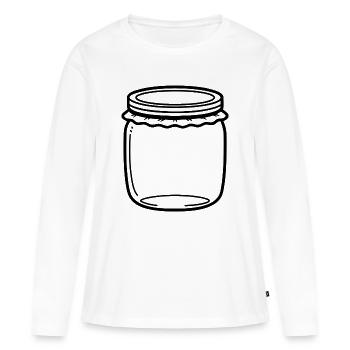 Jam Jar Outline - Women's Premium Organic Long Sleeve Shirt - white - Front - Julia (174cm)
