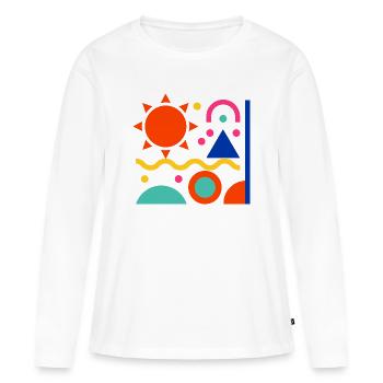 Bunte Formen - Frauen Premium Bio Langarmshirt - Weiß - Vorne - Julia (174cm)