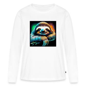 Faultier - Frauen Premium Bio Langarmshirt - Weiß - Vorne - Julia (174cm)