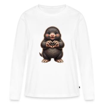 Mole with heart suber mauli with heart symbol - Women's Premium Organic Long Sleeve Shirt - white - Front - Julia (174cm)