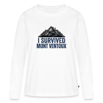 J’ai survécu à l’art cycliste du Mont Ventoux - T-shirt manches longues Premium bio Femme - blanc - Devant - Julia (174cm)