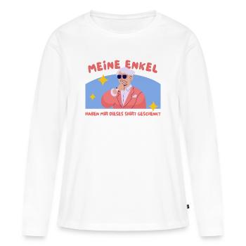 Enkelgeschenk Shirt Humor - Frauen Premium Bio Langarmshirt - Weiß - Vorne - Julia (174cm)