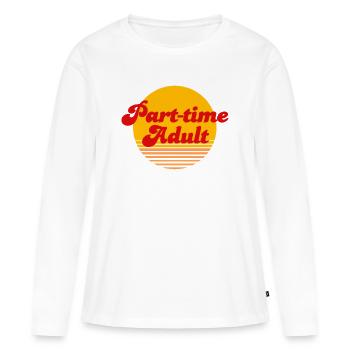 Teilzeit-Erwachsenen-Retro-Sonnenuntergang - Frauen Premium Bio Langarmshirt - Weiß - Vorne - Julia (174cm)