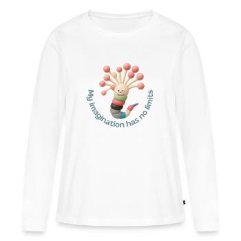 My imagination has no limits - Frauen Premium Bio Langarmshirt - Weiß - Vorne - Julia (174cm)