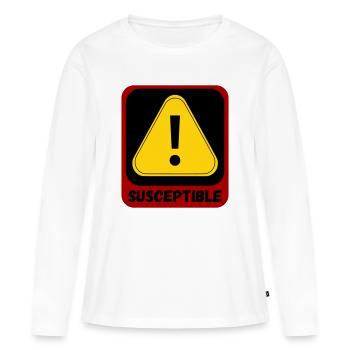 Anfällig - Frauen Premium Bio Langarmshirt - Weiß - Vorne - Julia (174cm)