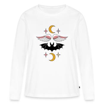 Bat and Angel Wings - Women's Premium Organic Long Sleeve Shirt - white - Front - Julia (174cm)