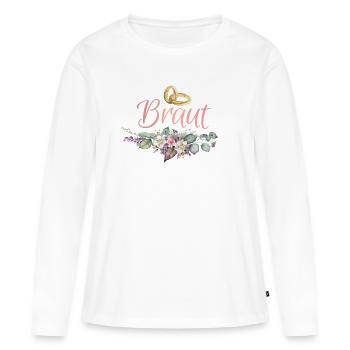 Bridal Rings Flowers Bachelor Party - Women's Premium Organic Long Sleeve Shirt - white - Front - Julia (174cm)