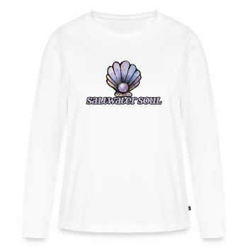 SeaWater Soul Seashell Art - Women's Premium Organic Long Sleeve Shirt - white - Front - Julia (174cm)