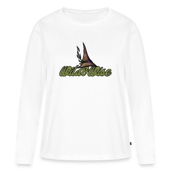 Wild & Wise Nature Wappen - Frauen Premium Bio Langarmshirt - Weiß - Vorne - Julia (174cm)