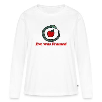 Eve Was Framed: Serpent Apple - Women's Premium Organic Long Sleeve Shirt - white - Front - Julia (174cm)