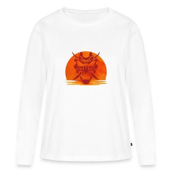 Gardien du Dragon du Coucher 侍 - T-shirt manches longues Premium bio Femme - blanc - Devant - Julia (174cm)