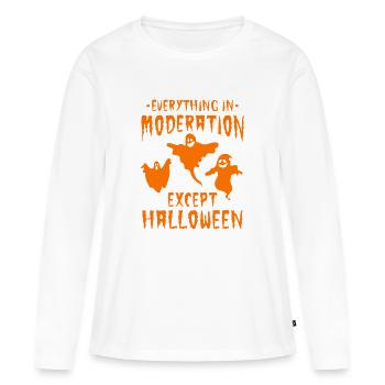 Halloween Party - Everything In Moderation Except  - Frauen Premium Bio Langarmshirt - Weiß - Vorne - Julia (174cm)
