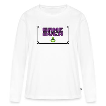 Game Over Pixel Rahmen - Frauen Premium Bio Langarmshirt - Weiß - Vorne - Julia (174cm)