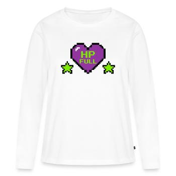HP Full Pixel Heart Logo - Women's Premium Organic Long Sleeve Shirt - white - Front - Julia (174cm)