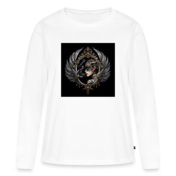 Night Touch: Tier und Maske - Frauen Premium Bio Langarmshirt - Weiß - Vorne - Julia (174cm)