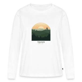 Taunus Germany | Vintage Forest Poster - Frauen Premium Bio Langarmshirt - Weiß - Vorne - Julia (174cm)