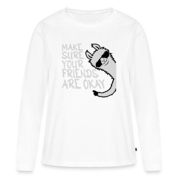 Make Sure Your Friends Are Okay Lama Sonnenbrille - Frauen Premium Bio Langarmshirt - Weiß - Vorne - Julia (174cm)
