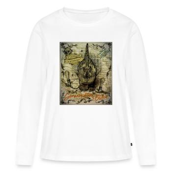 Germination du Bulbe Vintage - T-shirt manches longues Premium bio Femme - blanc - Devant - Julia (174cm)