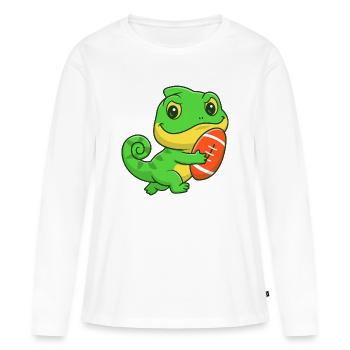 Mignonnerie Dino Gridiron - T-shirt manches longues Premium bio Femme - blanc - Devant - Julia (174cm)