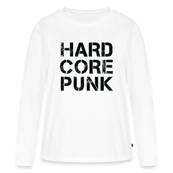 Hardcore Punk Distressed Typography - Women's Premium Organic Long Sleeve Shirt - white - Front - Julia (174cm)