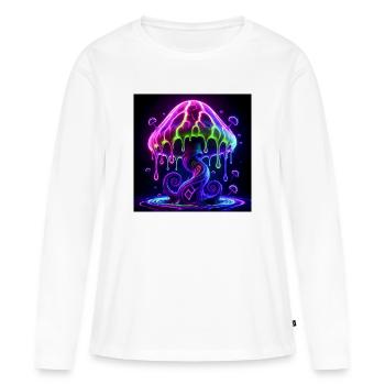 Psy_Toad_PEKE - T-shirt manches longues Premium bio Femme - blanc - Devant - Julia (174cm)