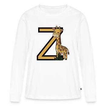 Giraffe Letter Z - Women's Premium Organic Long Sleeve Shirt - white - Front - Julia (174cm)