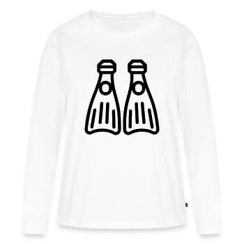Tauchflossen - Frauen Premium Bio Langarmshirt - Weiß - Vorne - Julia (174cm)