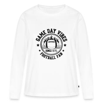 Game Day Vibes Football Fan 1976 - Women's Premium Organic Long Sleeve Shirt - white - Front - Julia (174cm)