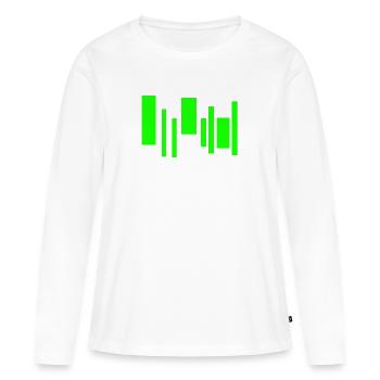 Neon Equalizer Rhythm - Frauen Premium Bio Langarmshirt - Weiß - Vorne - Julia (174cm)